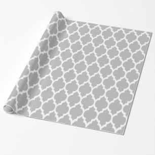 Dunkelgrau Weiß XL Marokkanisches Vierblatt #4 Geschenkpapier