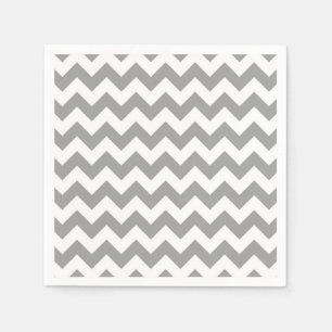 Dunkelgrau-weißes Chevron-Zickzack-Muster Serviette