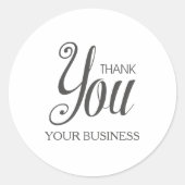 Dunkelgrau Whimsikschrift Danke Zitat Runder Aufkleber (Vorderseite)