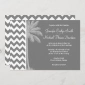 Dunkelgrau Zickzack; tropische Palme Einladung (Vorne/Hinten)