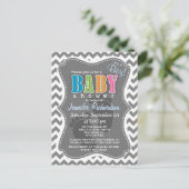 Dunkelgrau Zickzack; Zickzag Einladungspostkarte (Stehend Vorderseite)