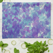 Dunkelgraublau lila Abstrakter Pinselstrich  Geschirrtuch (Gefaltet)