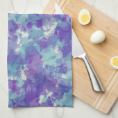 Dunkelgraublau lila Abstrakter Pinselstrich  Geschirrtuch (Viertel Falte)