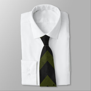 Dunkelgraue Armeegrün vintage Chevron Krawatte