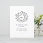 Dunkelgraue Blätter Hochzeitsgast-Informationen (Stehend Vorderseite)