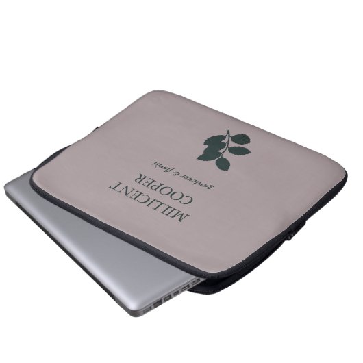 Dunkelgraue Blätter Silhouette lila Laptopschutzhülle (Vorne Knopf)