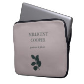 Dunkelgraue Blätter Silhouette lila Laptopschutzhülle (Vorderseite Links)