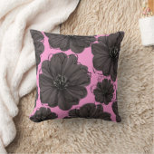 Dunkelgraue Blume Kissen (Decke)