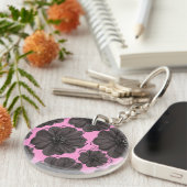 Dunkelgraue Blume Schlüsselanhänger (Vorderseite rechts)