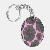 Dunkelgraue Blume Schlüsselanhänger (Vorderseite links)
