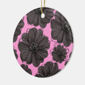 Dunkelgraue Blumen  Keramik Ornament (Links)