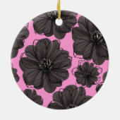 Dunkelgraue Blumen  Keramik Ornament (Hinten)
