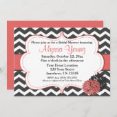 Dunkelgraue Cayenne Zickzack Einladung (Vorne/Hinten)