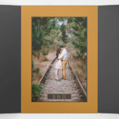 Dunkelgraue Champagnerbläschen, Hochzeitssuite Dreifach Gefaltete Einladung (Innenseite Mitte)