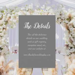 Dunkelgraue, einfache Hochzeitsdetails Begleitkarte