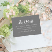 Dunkelgraue, einfache Hochzeitsdetails Begleitkarte