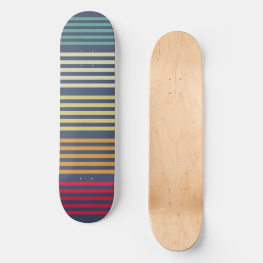 Dunkelgraue farbige Retrostreifen Skateboard (Vorderseite)