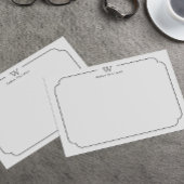 Dunkelgraue formale Chic-Familie Monogram-Verziert Mitteilungskarte