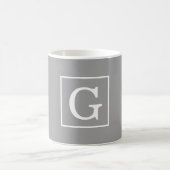 Dunkelgraue Gerahmte Anfangsmonogramm Kaffeetasse (Mittel)