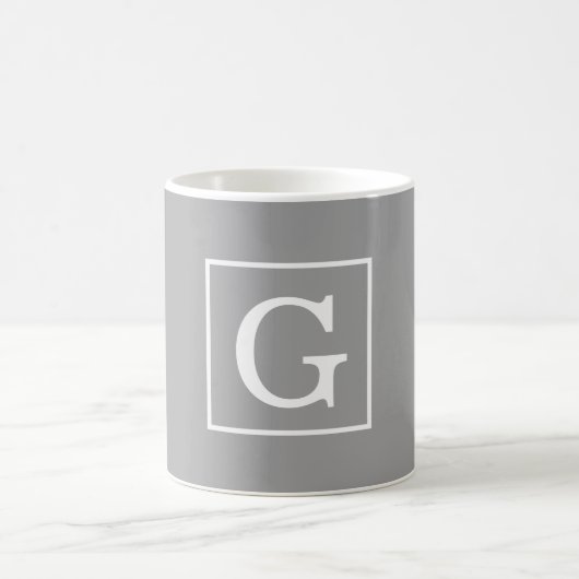 Dunkelgraue Gerahmte Anfangsmonogramm Kaffeetasse (Mittel)