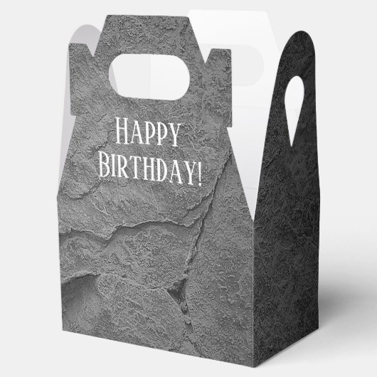 dunkelgraue Gesteinsstruktur zum Geburtstag Geschenkschachtel (Geöffnet)
