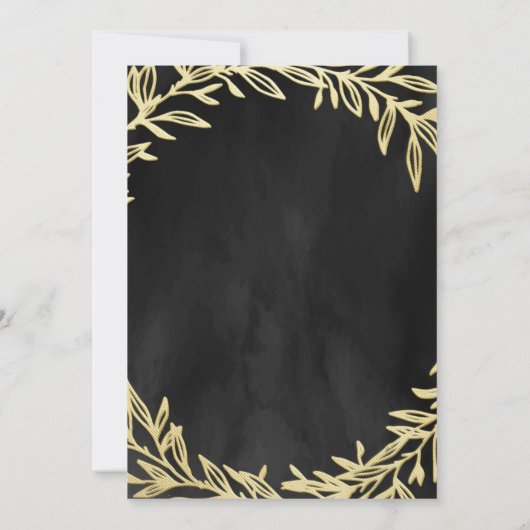 Dunkelgraue Gold-Blätter islamische muslimische Ho Einladung (Rückseite)
