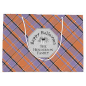 Dunkelgraue, graue Spinnennetze — Custom Halloween Große Geschenktüte (Rückseite)