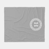 Dunkelgraue griechische Tastenkombination Fleecedecke (Vorderseite (Horizontal))