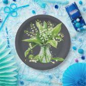 Dunkelgraue grüne Lilie der Taldusche Pappteller (Party)