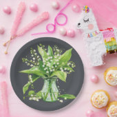 Dunkelgraue grüne Lilie der Taldusche Pappteller (Party)