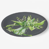 Dunkelgraue grüne Lilie der Taldusche Pappteller (Schrägansicht)