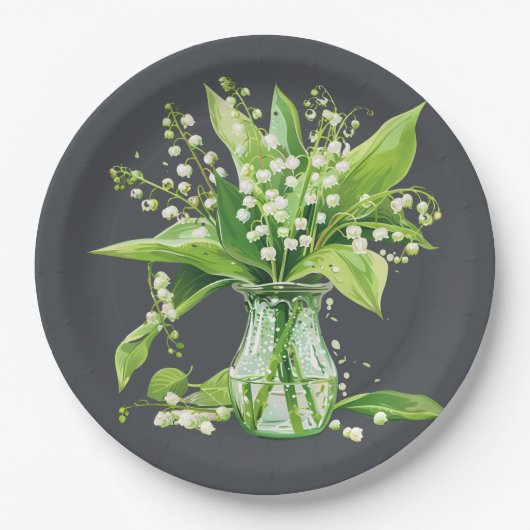 Dunkelgraue grüne Lilie der Taldusche Pappteller (Vorderseite)