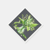 Dunkelgraue grüne Lilie der Taldusche Serviette (Ecke)