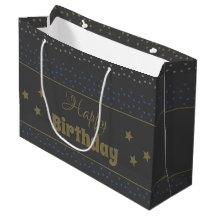 Dunkelgraue Happy Geburtstagsgeschenktasche mit St