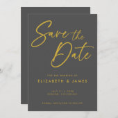 Dunkelgraue Hochzeit speichert das Datum der Einla Einladung (Vorne/Hinten)