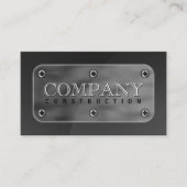 Dunkelgraue Imitat Stahlblech und Schrauben Visitenkarte (Vorderseite)