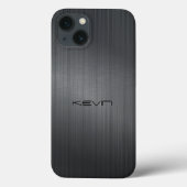 Dunkelgraue Imitate aus gebürstetem Aluminium Hint Case-Mate iPhone Hülle (Rückseite)