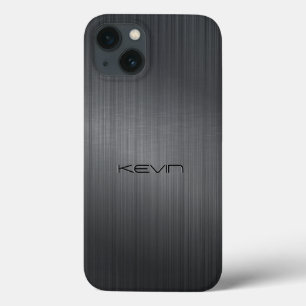 Dunkelgraue Imitate aus gebürstetem Aluminium Hint Case-Mate iPhone Hülle