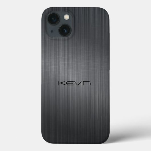 Dunkelgraue Imitate aus gebürstetem Aluminium Hint Case-Mate iPhone Hülle (Rückseite)