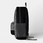 Dunkelgraue Imitate Glitzer Glitzern Schwarzer Ind Bedruckter Rucksack (Rechts)