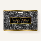 Dunkelgraue Imitate Glitzer Gold Akzente Ausweis (Vorderseite)