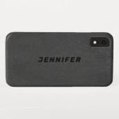 Dunkelgraue Imitate Ledertextur Case-Mate iPhone Hülle (Rückseite (Horizontal))