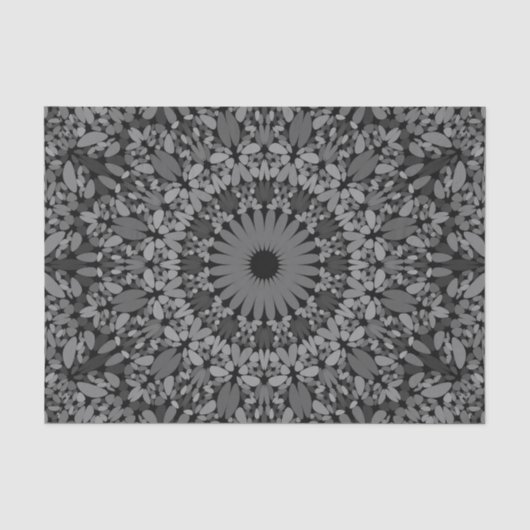 Dunkelgraue Kies-Mandala Seidenpapier (Vorderseite)