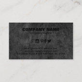 Dunkelgraue Lederfotografie Visitenkarte (Rückseite)