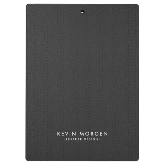 Dunkelgraue Ledermonogramm Klemmbrett (Rückseite)