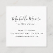 Dunkelgraue Leinen minimalistisch elegant beruflic Quadratische Visitenkarte (Rückseite)