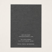 Dunkelgraue Leinen sehen Ohrensichtkarte aus (Rückseite)