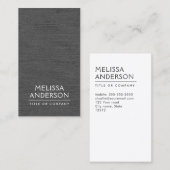 Dunkelgraue Leinen senkrechten Minimalismus berufl Visitenkarte (Vorne/Hinten)