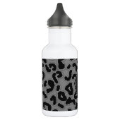 Dunkelgraue Leopard-Tierdrucke; Chalkboard-Look Trinkflasche (Links)