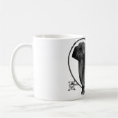 Dunkelgraue Liebe-Elefanten Kaffeetasse (Links)